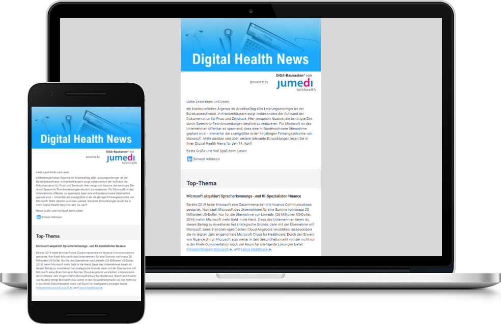Digital Health News – Newsletter für Healthcare-Digitalisierung und -Innovationen